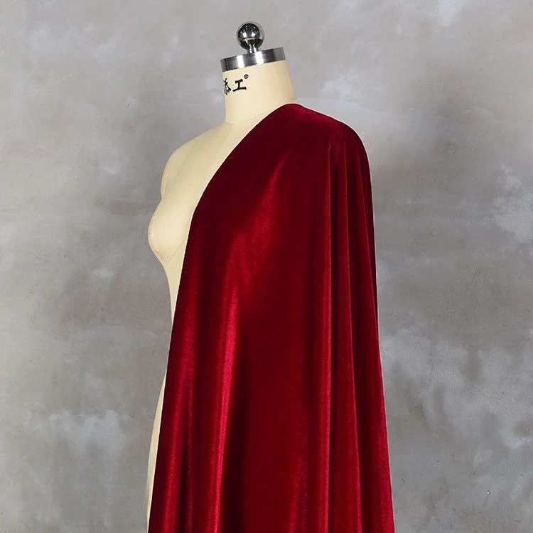 النبيذ الأحمر الأحمر المخملية النسيج الخياطة مساء اللباس خلفية الديكور حفل زفاف الديكور الستار النسيج #3