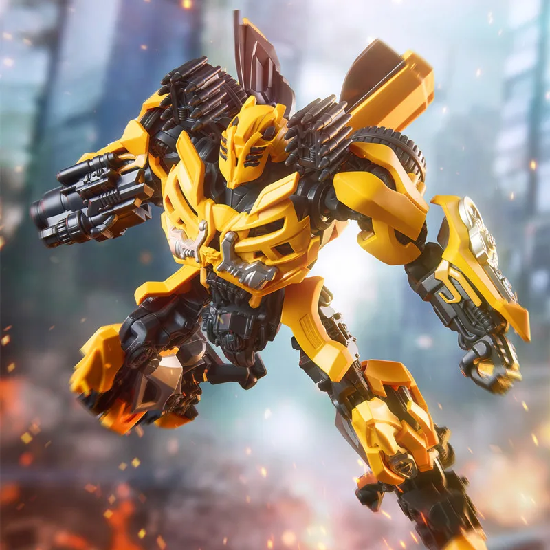 BLOKEES Transformação filme 3 Megatron Bumblebee Action Figure Modelo Brinquedos montados Robô Ornamento de mesa Presentes de Natal