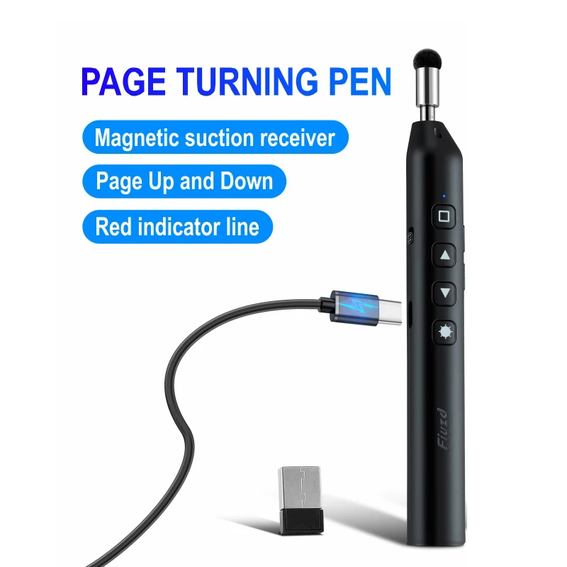 Powerpoint Pen Wireless Presentation Clicker Type-C Rechagable Remote Control Pen for Office Teaching Projector PPT Presenter