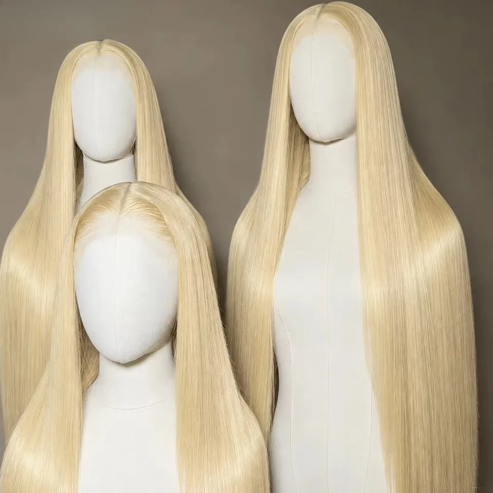 24 Inch Bone Straight 13×4 Hd Lace Front Wig Heat Resistant Synthetic Fiber Natural Hairline Glueless Lace Wig Beginner Friendly