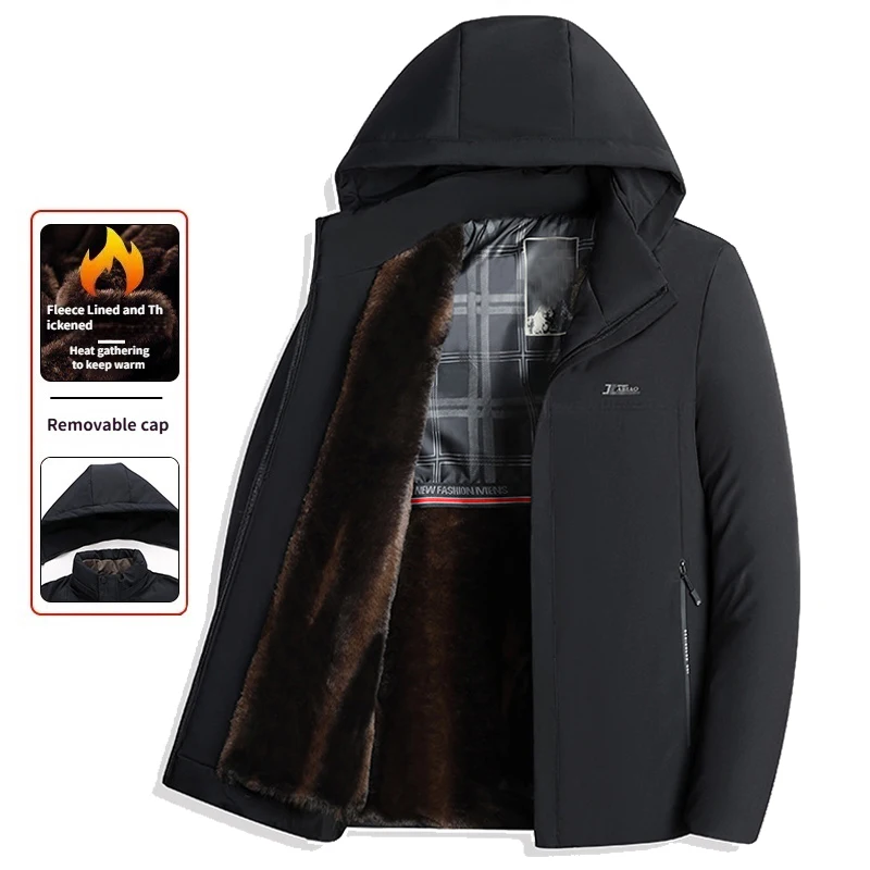 

Новая утолщенная куртка с капюшоном, мужская зимняя теплая флисовая парка, ветрозащитное теплое тяжелое пальто, походные мужские зимние куртки для сноуборда для мужчин