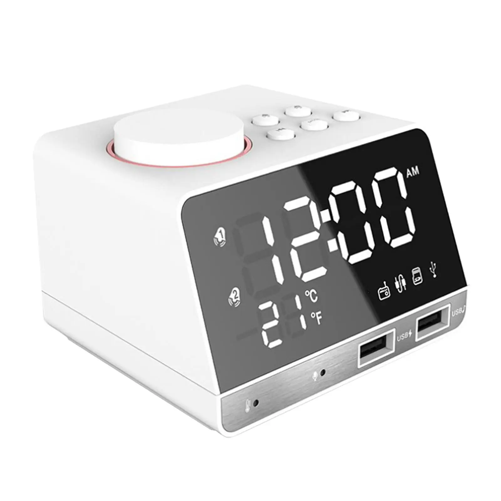 4.2 Radio Speaker With Ports LED Digital Home Decoration Snooze Table Clock US Plug