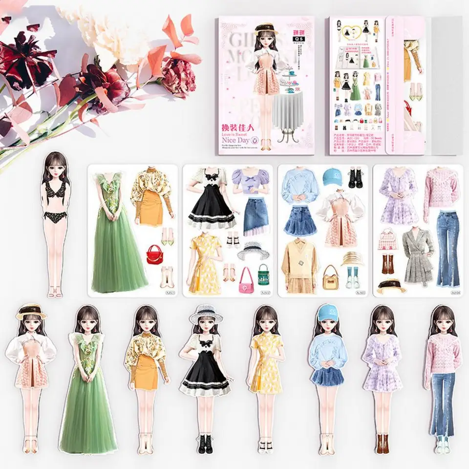 NATOSU Poupée Magnétique Habillage Princesse – Jeu De Rôle Avec 1 Poupée Et Accessoires, Boîte Fer, Dès 3 Ans