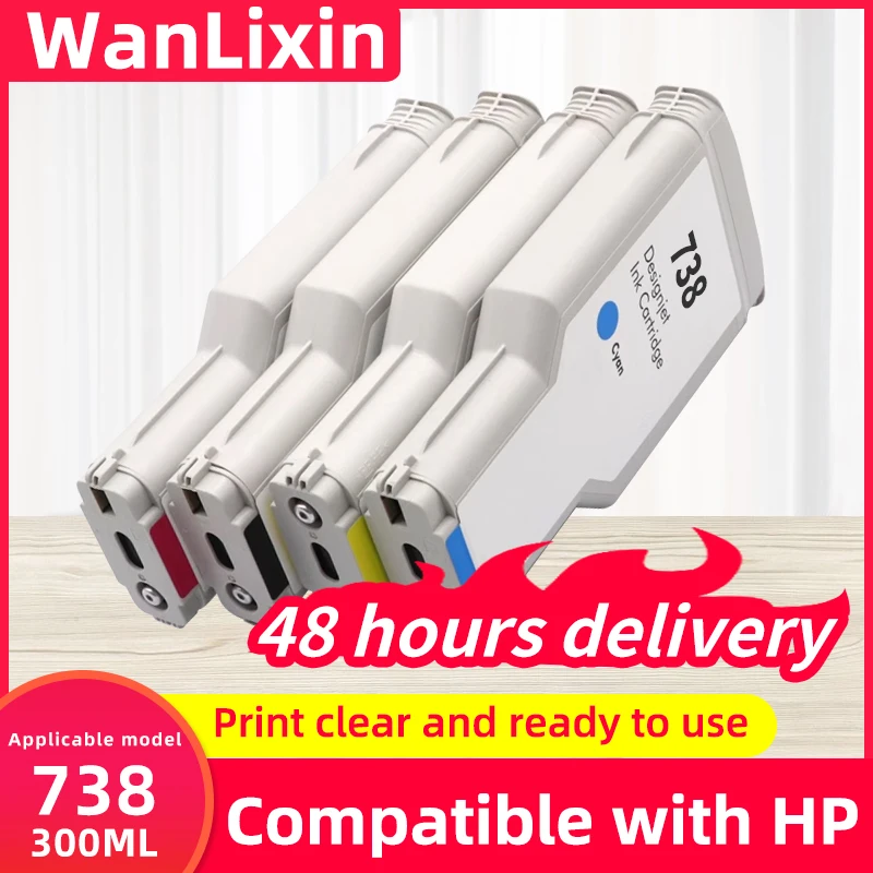

Совместимый картридж 738XL HP738 738 Чернила 676M6A 676M7A 676M8A 498N8A Цветной струйный принтер премиум-класса HP DesignJet T950 T850