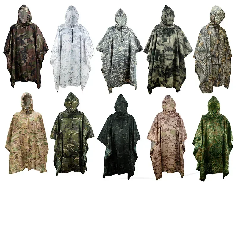 

Outdoor Tactical Rainwear, Camping, Hiking, Hunting Suits, Impermeable Raincoat Poncho, Travel Umbrella Rain Gear