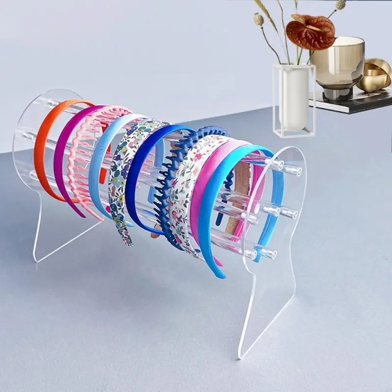 Clear Acrylic Headband Holder Multi Purpose Hairband Dispaly Rack Space Saving Headband Display Stand for Teen Girl Women Gifts