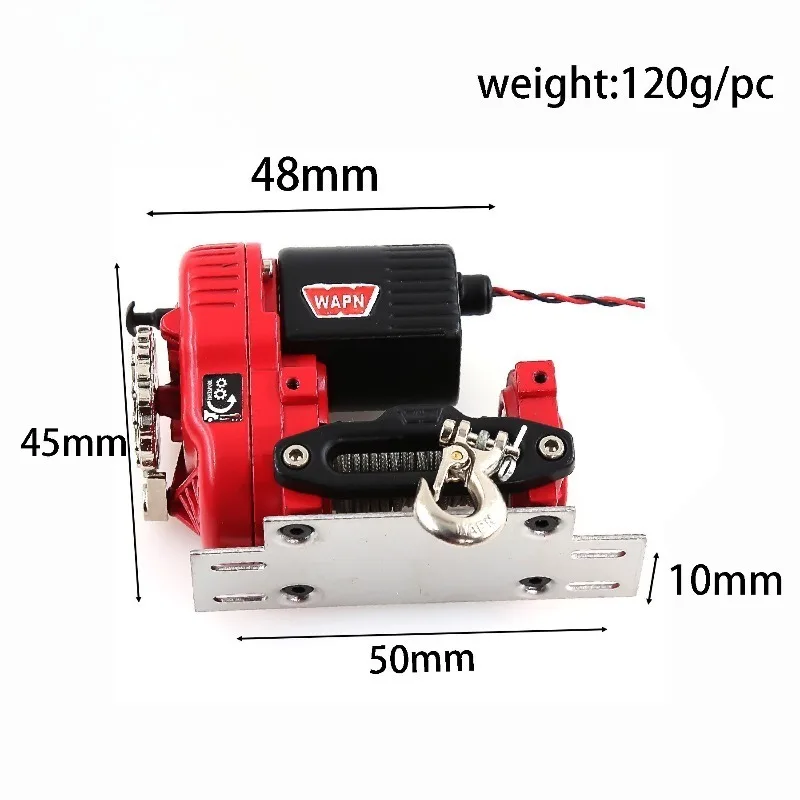 

1/8 1/10 Simulation Metal Winch For RC Crawler Car Trxs TRX4 RC4WD D90 Axial SCX10 II III MST Redcat Accessories