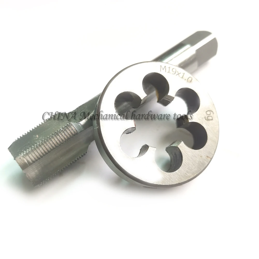 HSS Torneiras e Conjuntos de Matrizes, M19 metric Metal Tap para Máquina, Parafuso Plug, Faucet Die Set, M19X2, M19X1.5, M19X1, M19X0.75X0.5