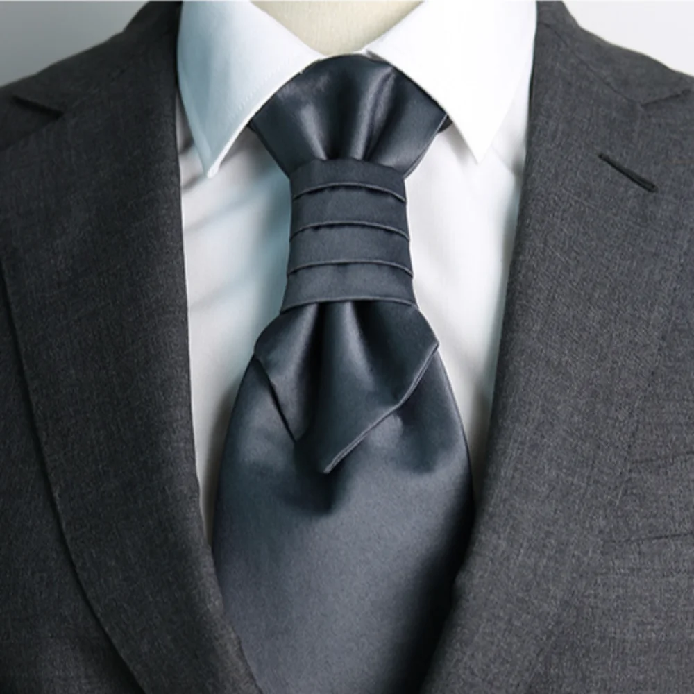 Classic Jacquard Floral Neck Ties Ascots Bowknot Business Formal Tie Collar Woven Wedding Necktie Gentleman Male
