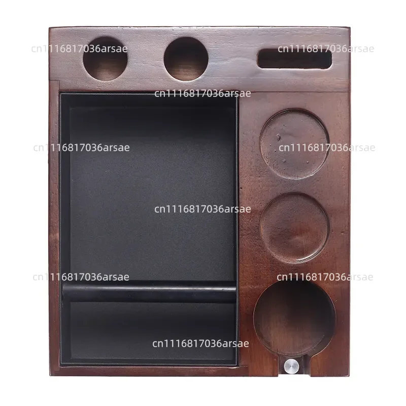 New Eight-in-one Multi-functional Walnut Coffee Slag Box Integrated Coffee Powder Pressing Seat Removable Slag Bucket