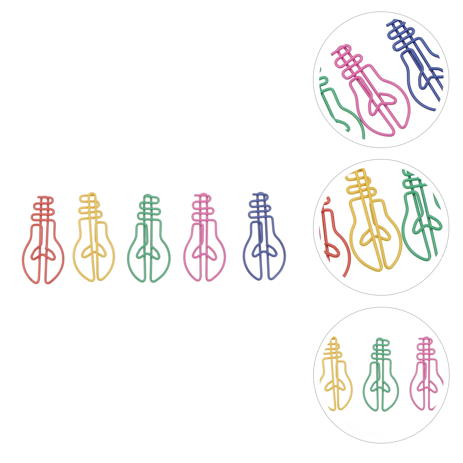 Multicolor Light Bulb Paper Clips Creative Shape Colorful Office Home School Supplies Note Clips for Documents Books