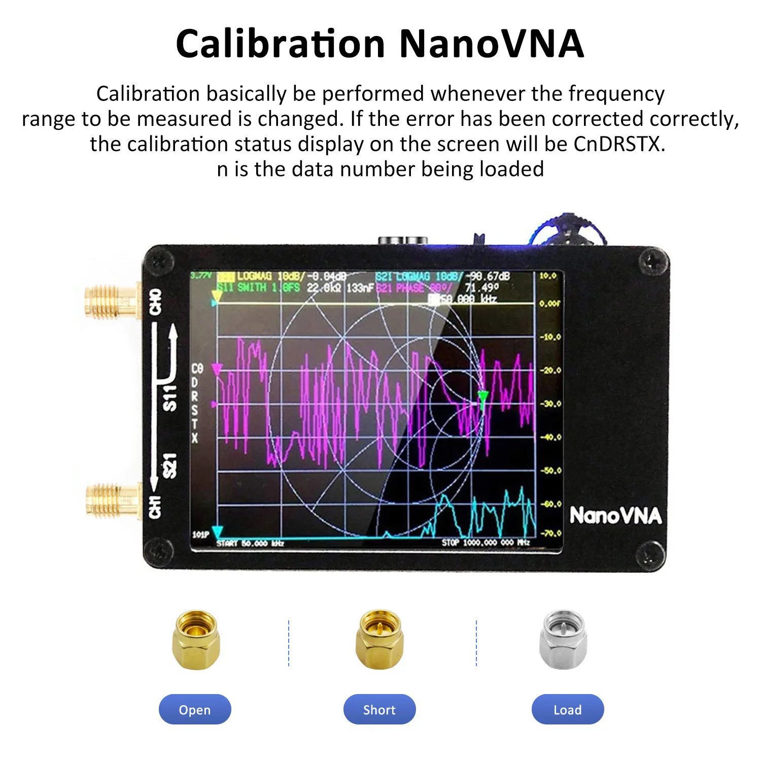 

New 2.8 Inch NanoVNA-H Vector Network Antenna Analyzer 50KHz-1.5GHz MF HF VHF UHF Digital Antenna Tester