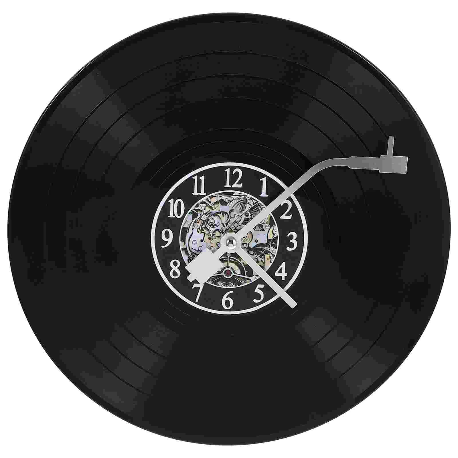 

Creative Vinyl Record Wall Clock Decorative Echo Hanging Round Calendar Home