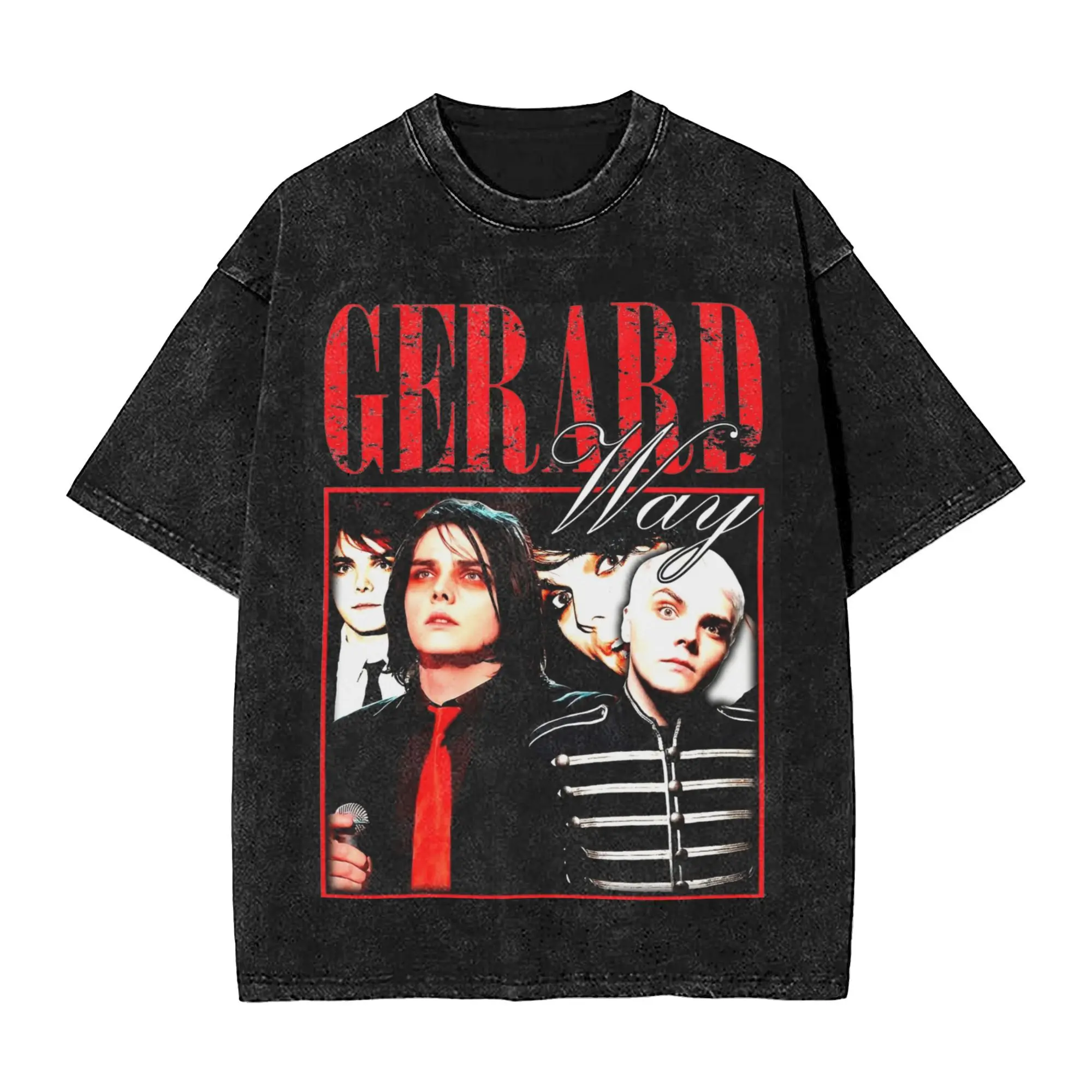 Gerard Way MCR T Shirts Hip Hop Washed Short Sleeve Oversize T-Shirt  Cool for Men Women Tops Streetwear Summer Tees