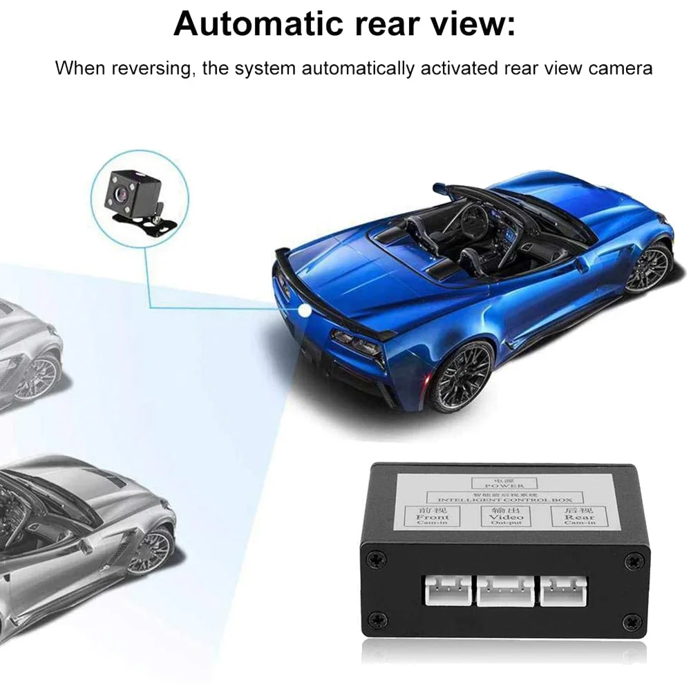 محول كاميرا الرؤية الأمامية للسيارة ، محول كاميرا وقوف السيارات ، مفتاح فيديو للرؤية الخلفية الأمامية ، صندوق التحكم في القناة