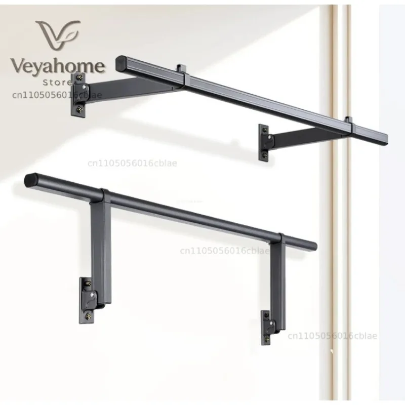 Clothes drying rack wall fixed side installation balcony household wall hanging clothes drying rod side hanging clothes