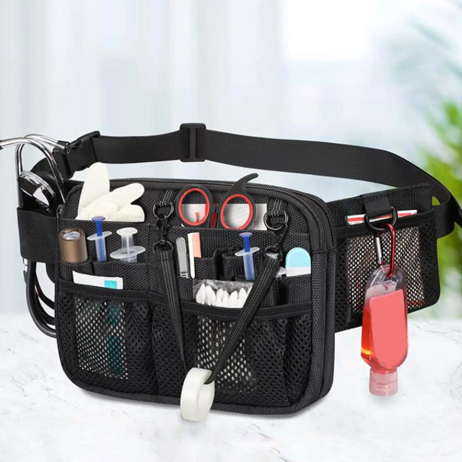 Nurse Fanny Pack Stethoscope Holder Bandage Scissors Multi Compartment Nurse Tool Stethoscopes Clinical Tools Waist Bag Vet