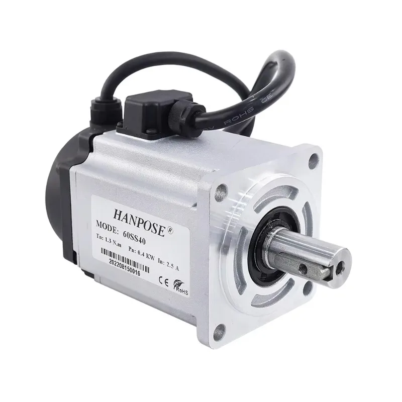 High Performance 400W AC Servo Motor 1.3N.m 2.5A 3000-6000rpm VAC 60SS40 High Torque for Cutting Machine 0.4kw Ac Servo Motor