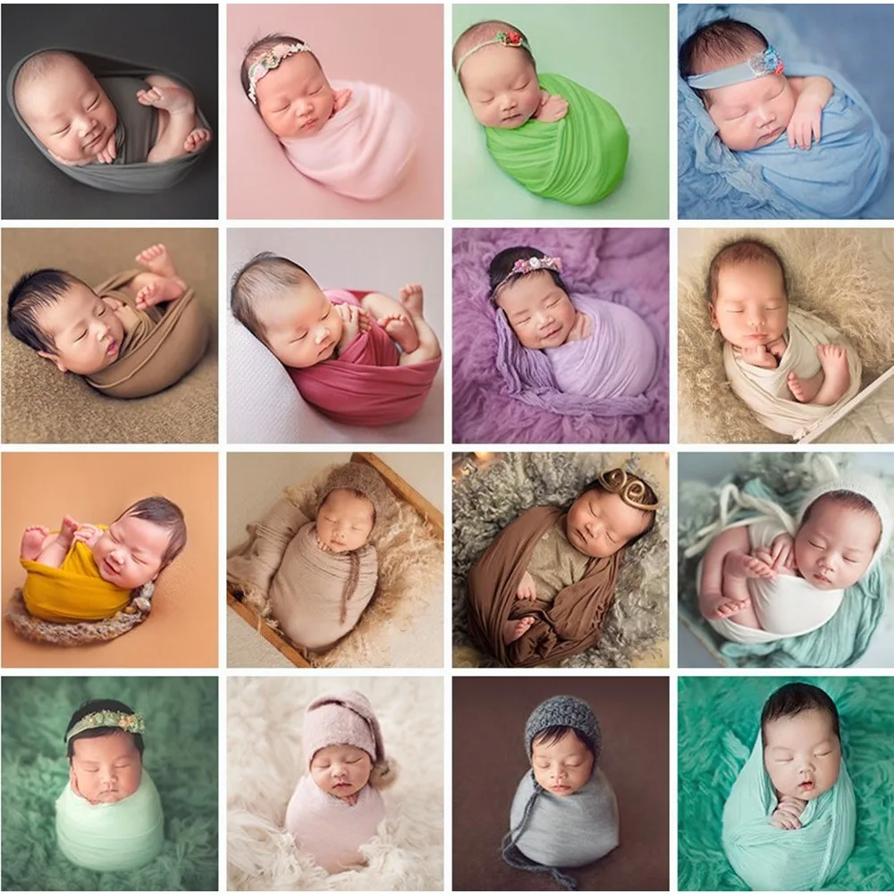 

New Newborn Photography Wrapped Cloth Photo Baby Blanket Stretch Cloth Milk Silk Wrapped Towel Photo Props.