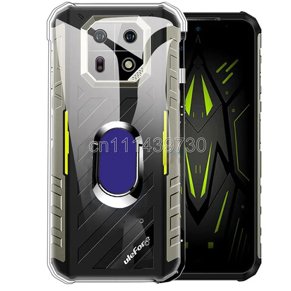 Shockproof Ring Holder Case For Ulefone Armor 22 Case Soft Silicone TPU Protective Holder Cover For Ulefone Armor 22