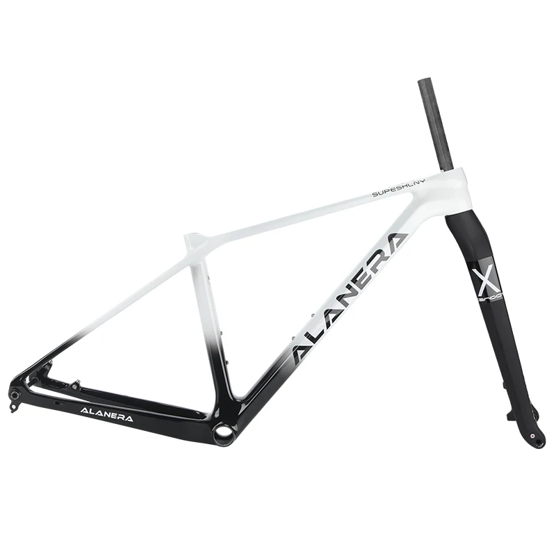 

black and white ALANERA frame MAX Off-road carbon Fiber 29er mountain bike frame internal cable BOSST 148 frame