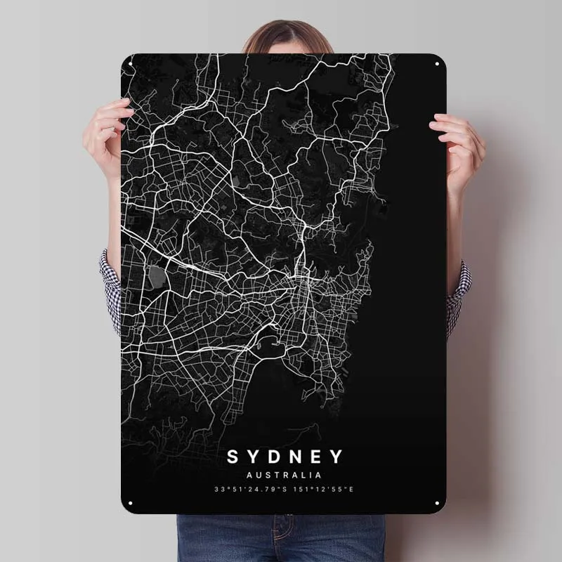 Sydney Australia Decoration for Home Decor Tinplate Metal Poster Metal Wall Art Mural Man Cave Room Decor Aesthetics Coffee Bar