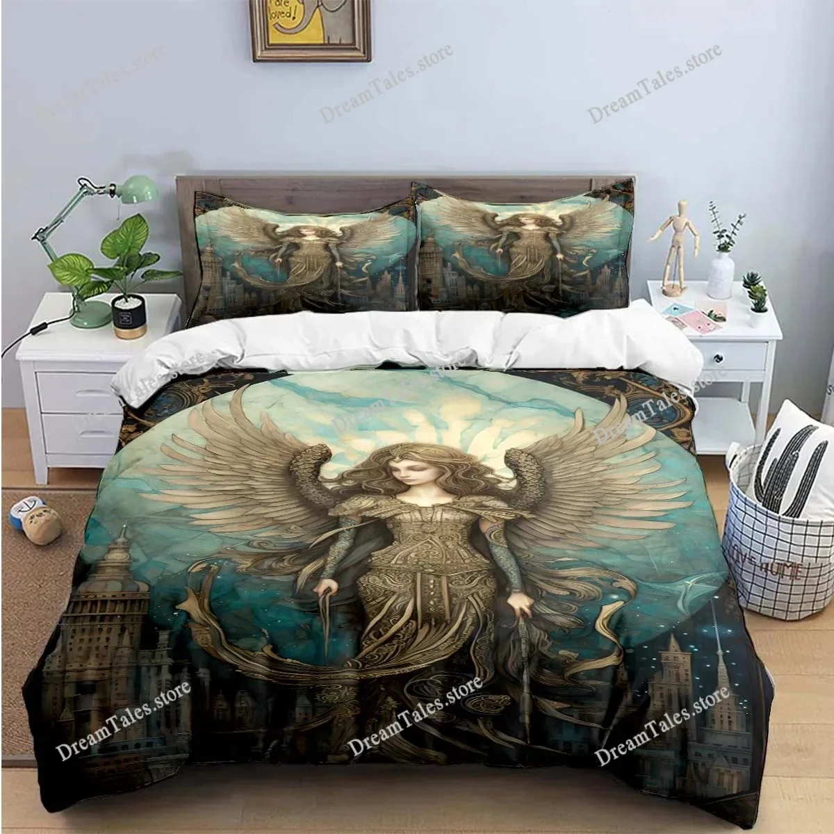 

Exquisite Angel Wings Printed Bedding Sets Exquisite Set Duvet Cover Bed Comforter Set Bedding Set Luxury Birthday Gift741