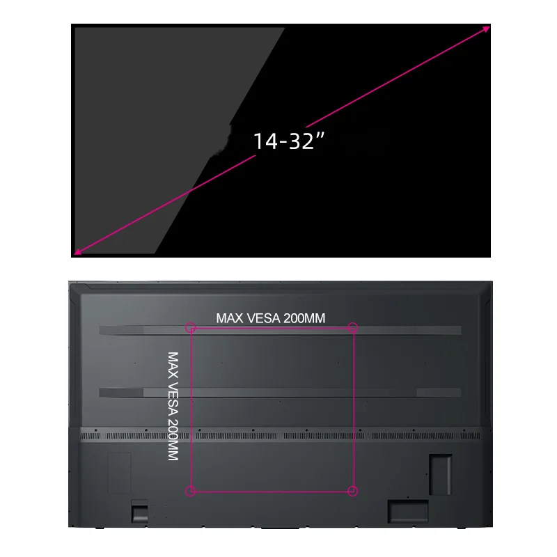 تلفزيون جدار جبل قوس شاشة مسطحة عالمية شاشات التلفزيون شاشة تلفزيون عالمية جبل ماكس Vesa الانظار ثابت ل 14-32 بوصة