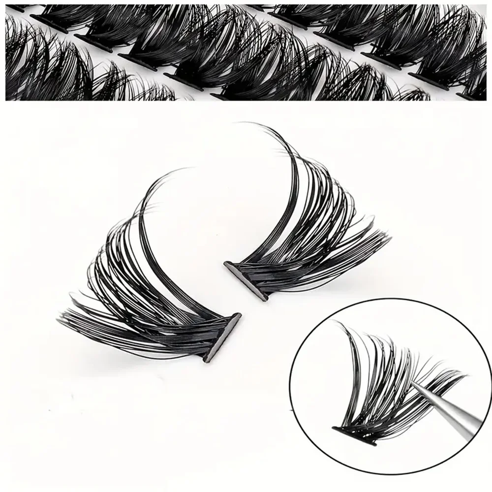 Cílios postiços individuais, 1 conjunto de cílios postiços reutilizáveis com enxerto automático, cílios postiços para realce de maquiagem dos olhos para mulheres e meninas