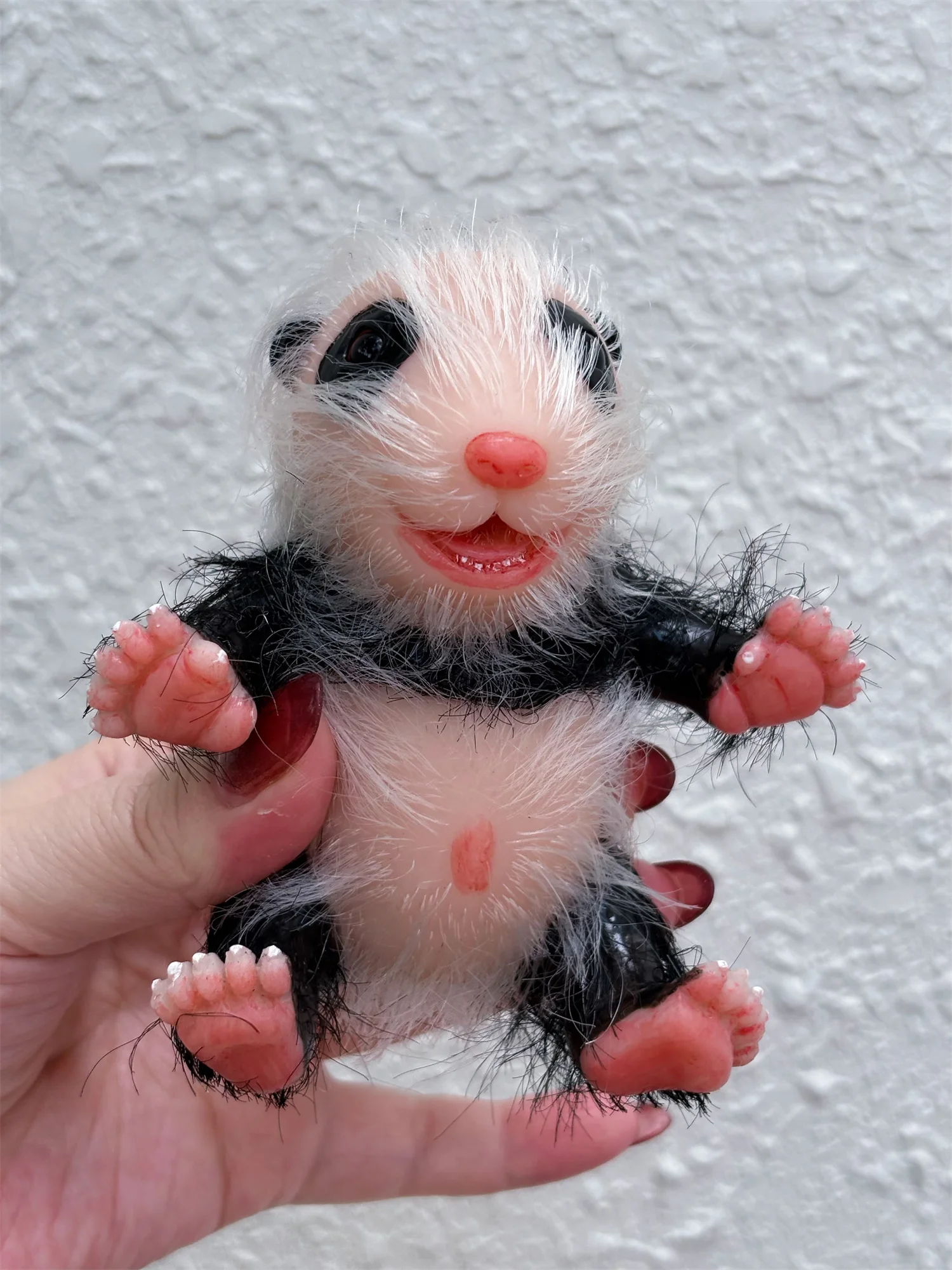 15cm Can Washable Mini Silicone Reborn Panda Doll With Rooted Fur Lifelike Painted Newborn Baby Doll For Kids Gift