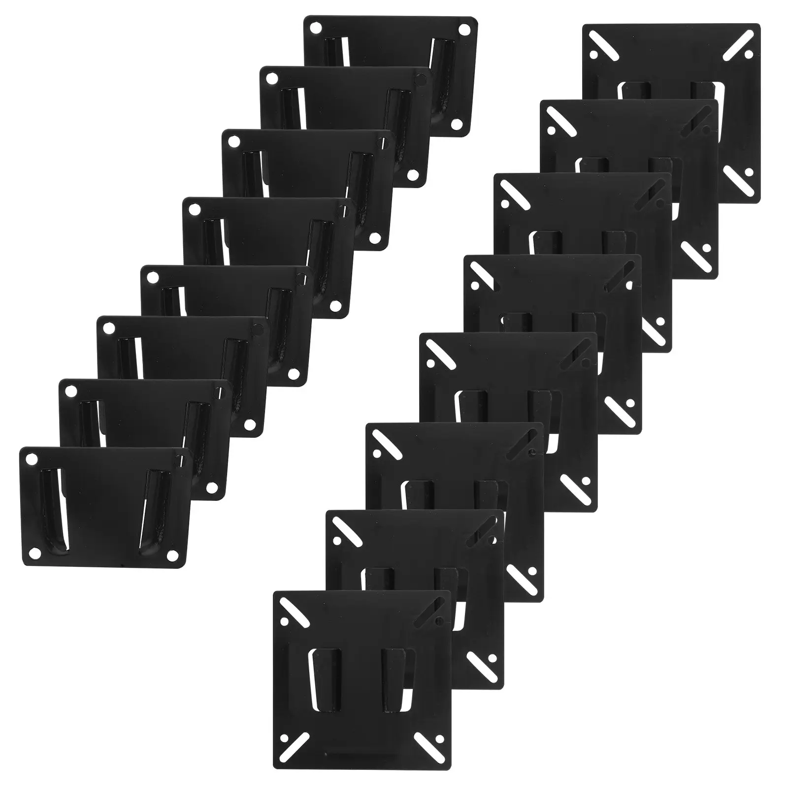 8Pcs 14-24 Inch Flat Screen Wall Mount Bracket Heavy Duty Iron Design Compact Fit for TV Pc Monitor Display Bracket Mount Kit