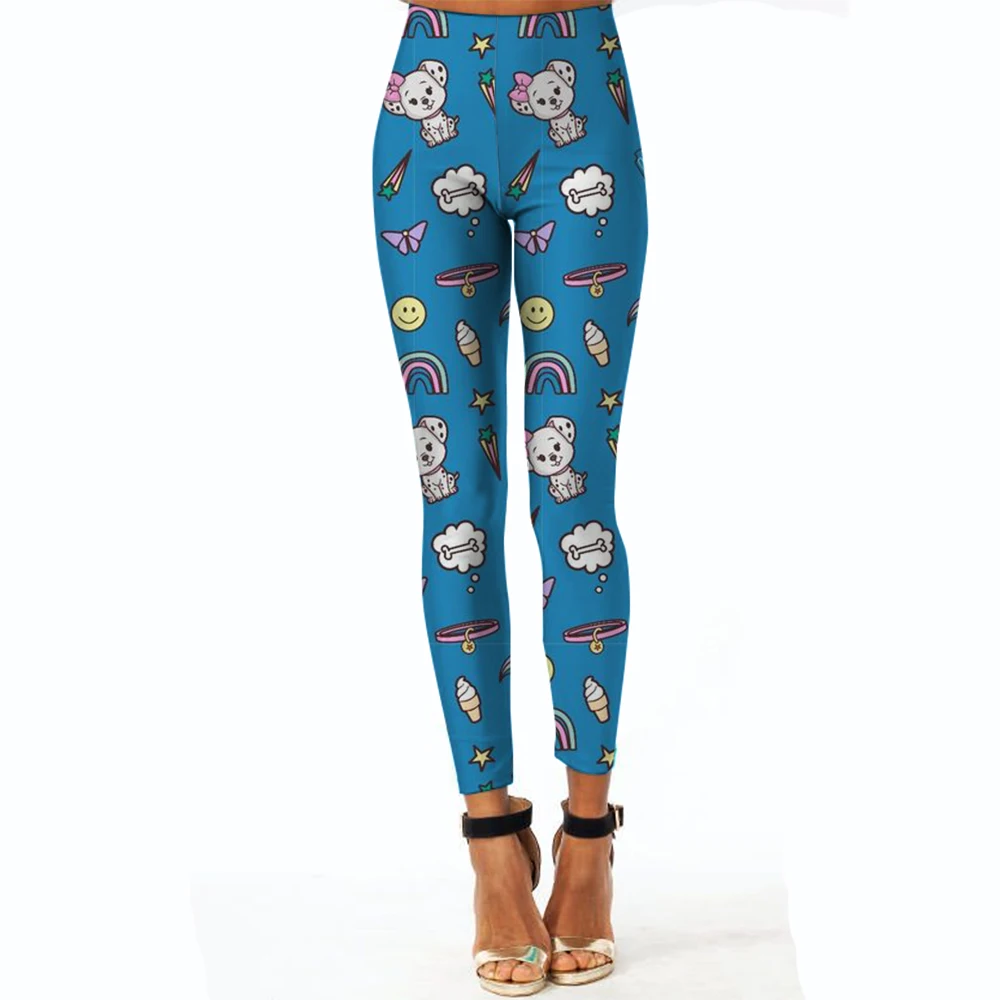 Spodnie do jogi z nadrukiem kreskówek Disneya Legginsy gimnastyczne Damskie dziewczęce Miękkie rajstopy Fitness Wysoki stan Elastyczne Oddychające Bez linii T Spodnie sportowe