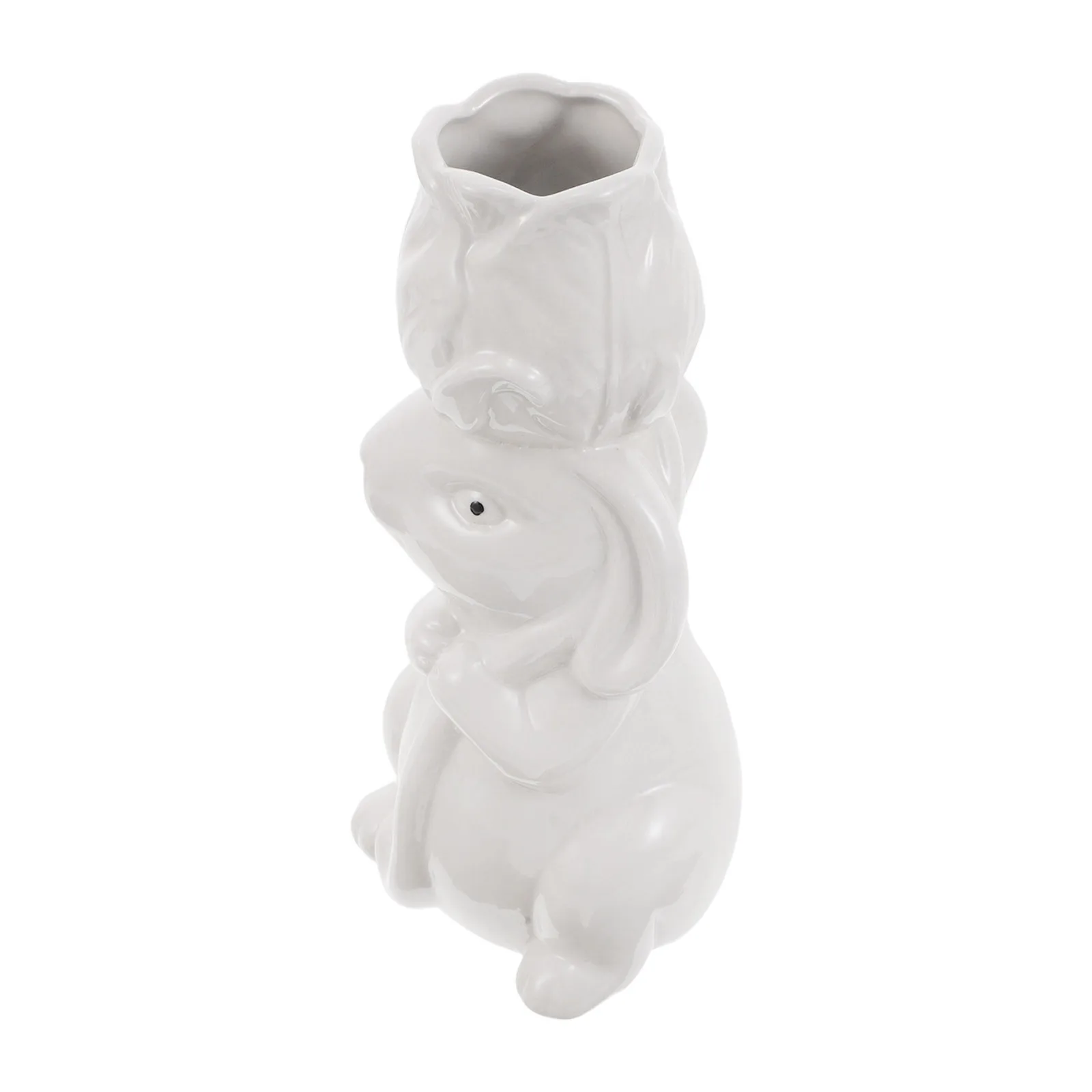 

Ceramic Rabbit Flower Vase Festive Bunny Bud Vase Decorative Container Easter Birthday Table Centerpiece Home Office Desk Decor