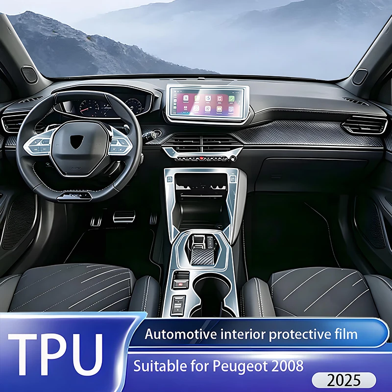 

Fit for Peugeot 2008 2025 TPU Transparent Panel Film Dash Nav Screen Center Console Interior Anti-Scratch Full Wrap Protective C