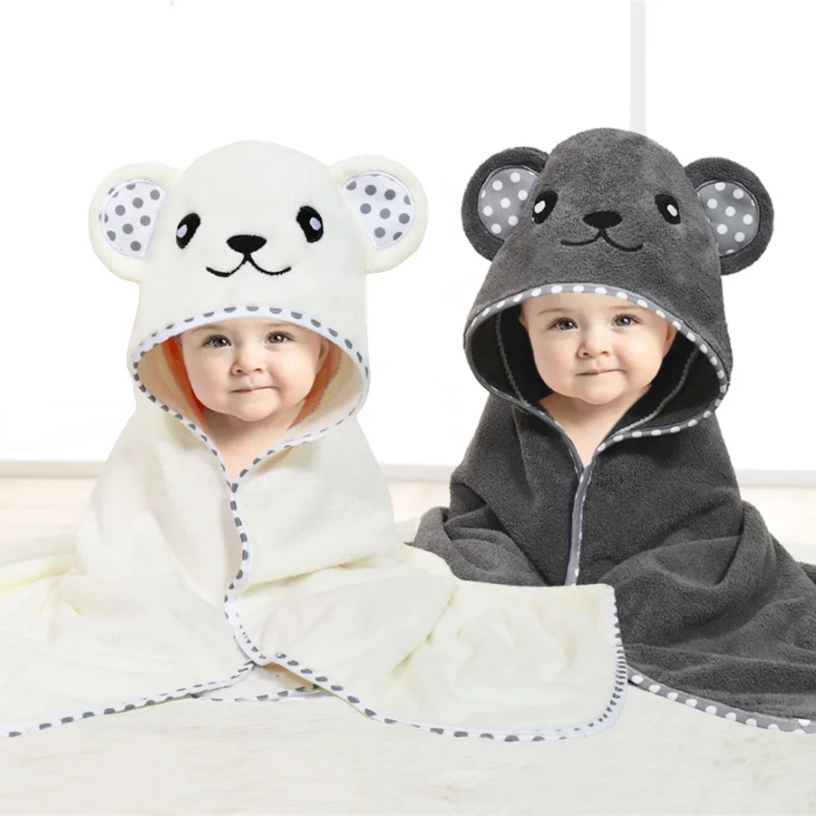 

Baby Bath Towel Neutral Baby Animal Face Hooded Towel Unique Animal Design Cloak Ultra Newborn Kids Soft Coral Velvet Cartoon