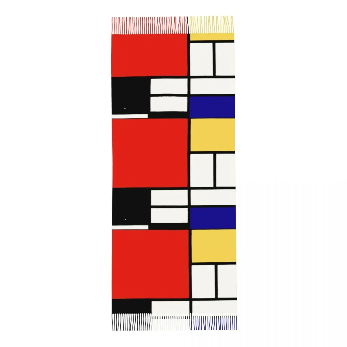 Bufanda de arte minimalista para mujer, chal largo geométrico de Cachemira, envoltura Mondrian, Otoño e Invierno