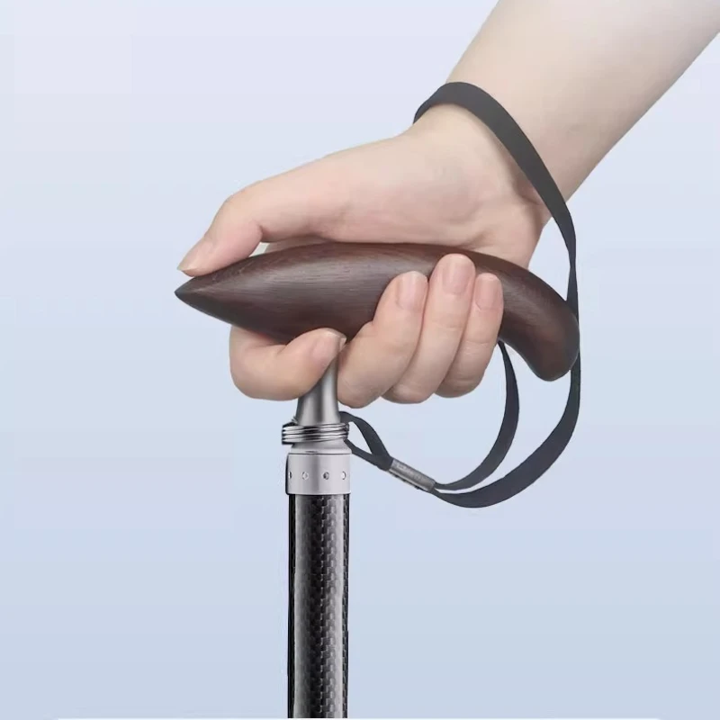 

Ультралегкие трости из углеродного волокна весом всего 290 г с деревянной Т-образной рукояткой для туризма, треккинга и ходьбы