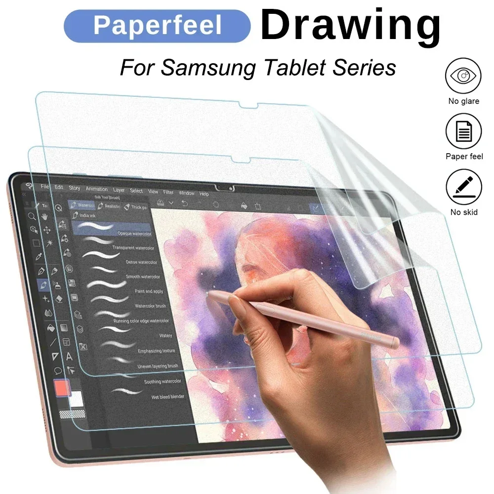 Tablet Paper Feel Screen Protector Painting Write Matte PET Film For Samsung Galaxy Tab A A7 A8 A9 Lite S4 S6 S7 S8 PLUS Ultra