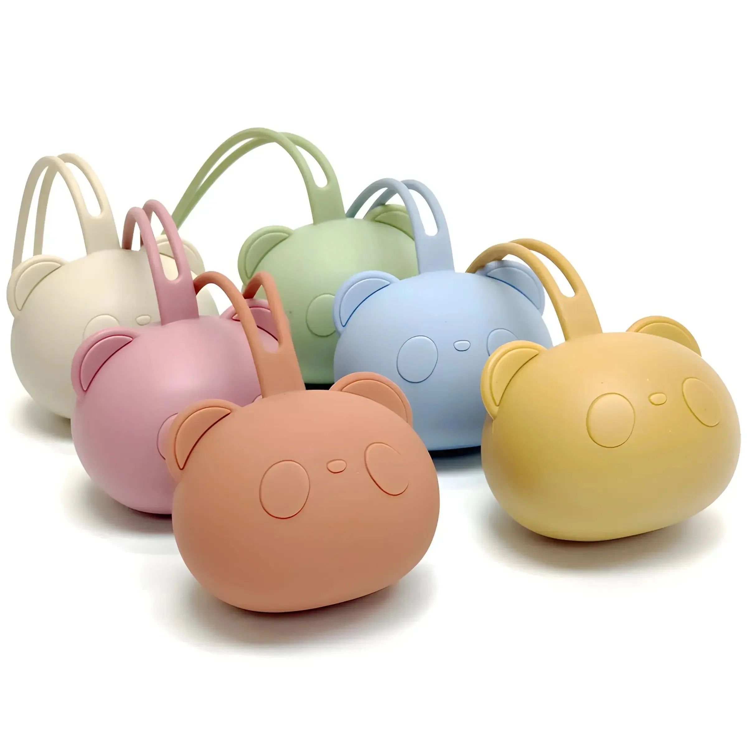 1/5 stücke Bär Schnuller Tasche Baby Schnuller Silikon Staub Organizer Tasche Tragbare Baby Schnuller Kette Tasche
