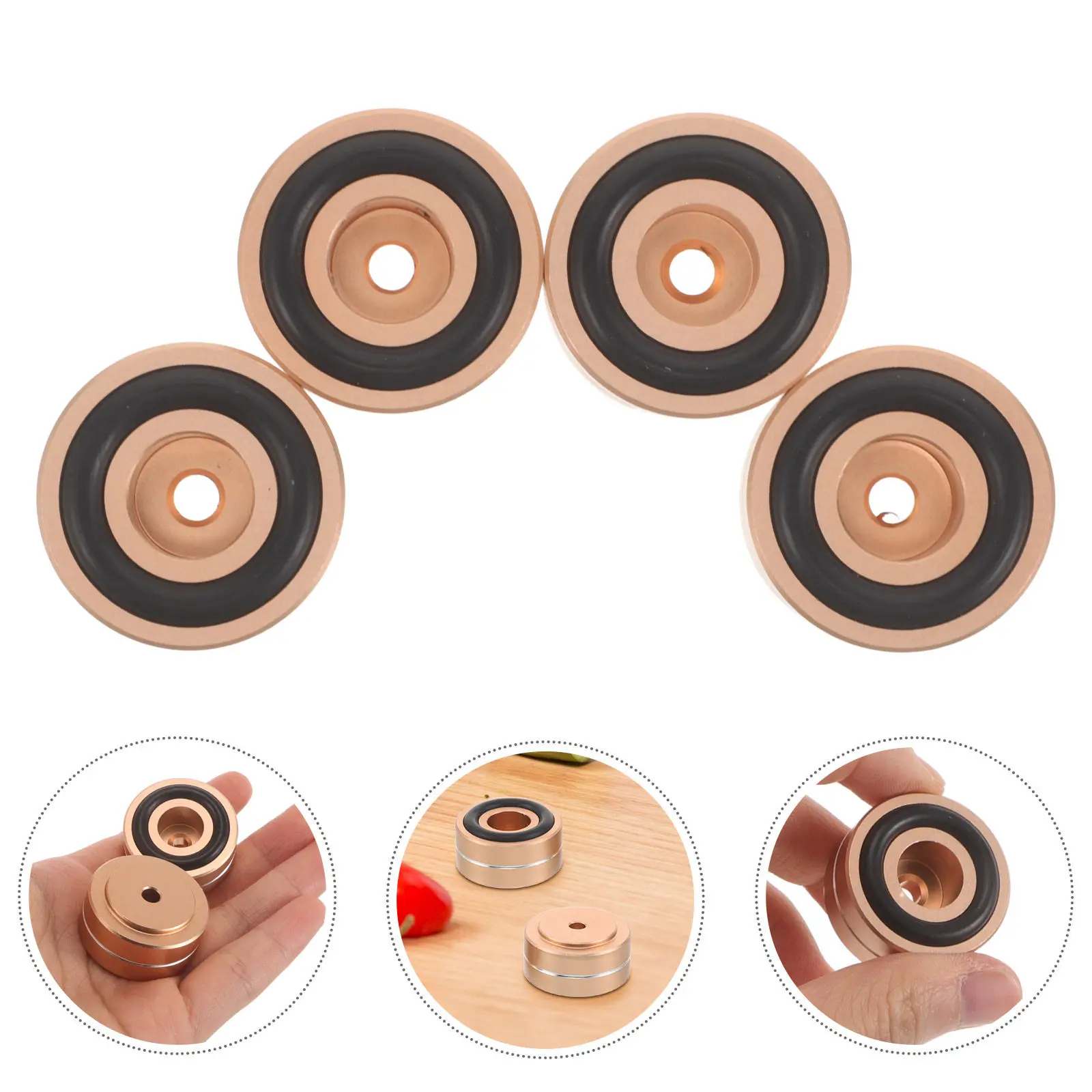 4Pcs Cutting Board Rubber Feet Aluminum Alloy Heavy Duty Metal Legs Non Slip Stabilizer Pads Kitchen Serving Tray Wood Board