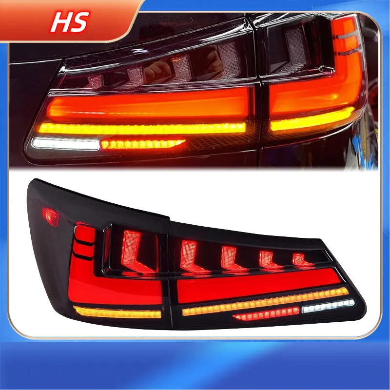 Taillight Assembly for 2006-2012 Lexus IS250/IS300 Modified with LED Streaming Running Rear Tail Lights