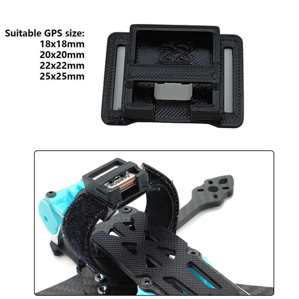 3D Printed TPU GPS Module Mount GPS Bracket Fixing Holder fixed on battery for RC FPV Drone