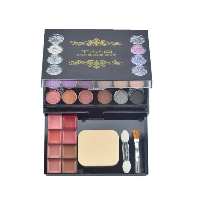 Pro 37 Color Makeup Set Pigment Powder Matte Eyeshadow Palette Long-lasting Lip Gloss Kit Concealer Blush Peach With Brush Puff