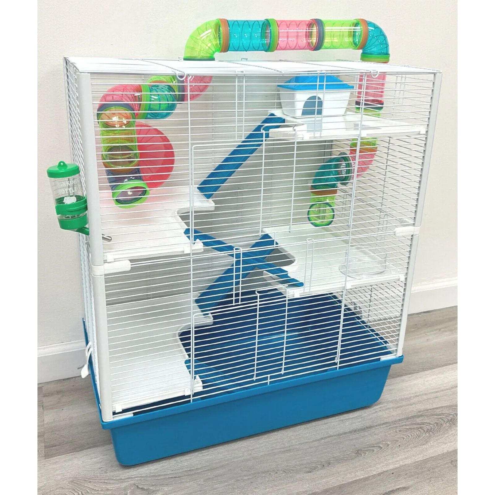 X-LARGE 5-Floors Hamster Palace Mouse Habitat Crossover Tube House Gerbils Cage United States