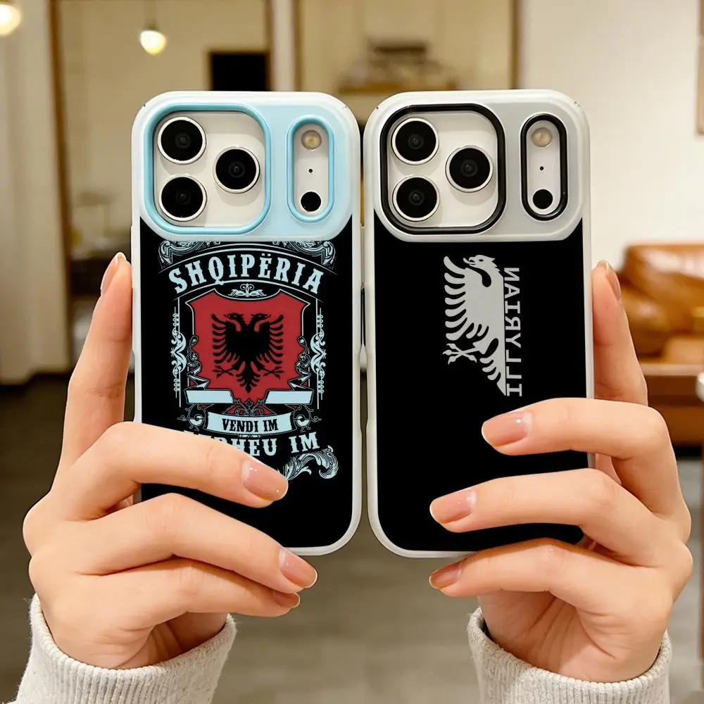 

Symbol F-Flag o-of A-Albania Phone Case Colorful 2‑in‑1 Jelly Matte Clear Full Protection Case For iPhone 11‑17 Series