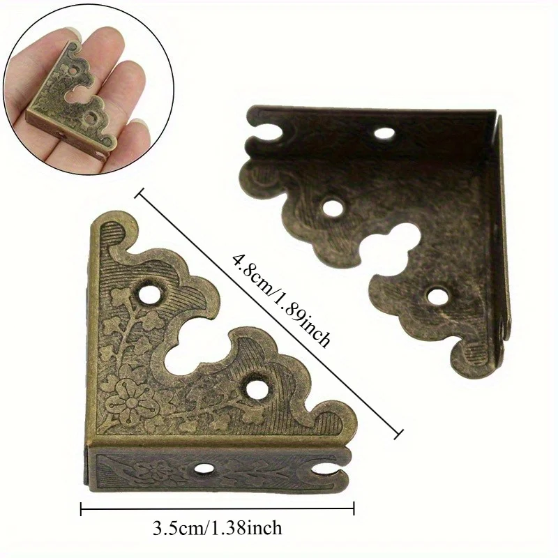 Edge Length 34mm Right Angle Corner Wooden Box Gift Box Four-sided Decoration Iron Leather Protection Corner Angle