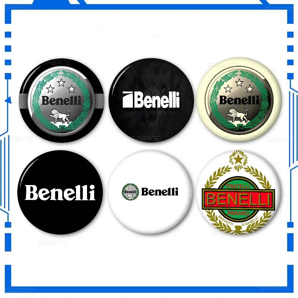 B-Benelli Round Button Pins Slogan Creative Brooches Backpack Clothes Decoration Fashion Cartoon Jewelry Gifts