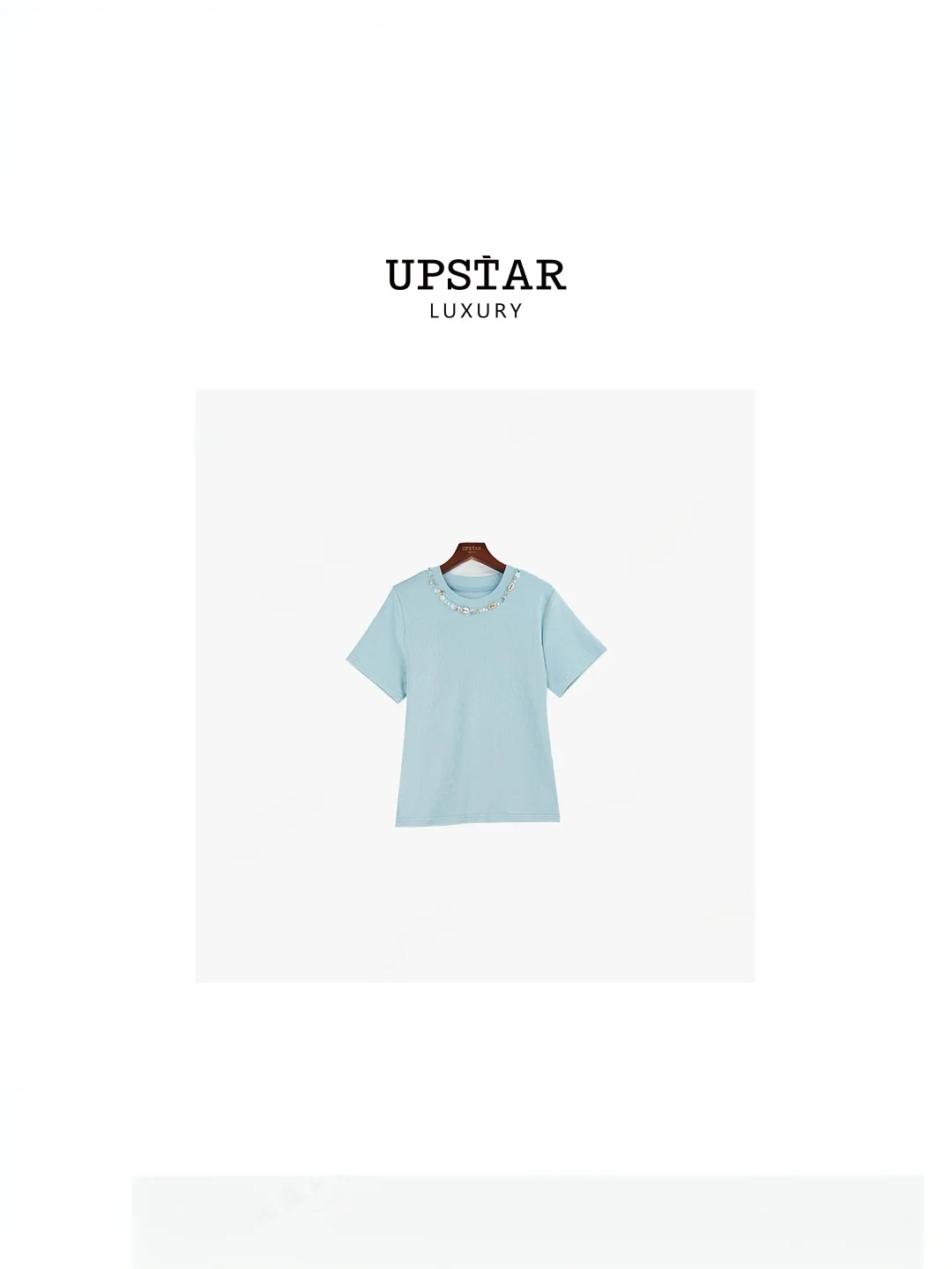 

Faionable ort Sve T-irt Tianqing Color Breathable Cotton Ciwalk Sle Beaded Top for Middle-aged Women