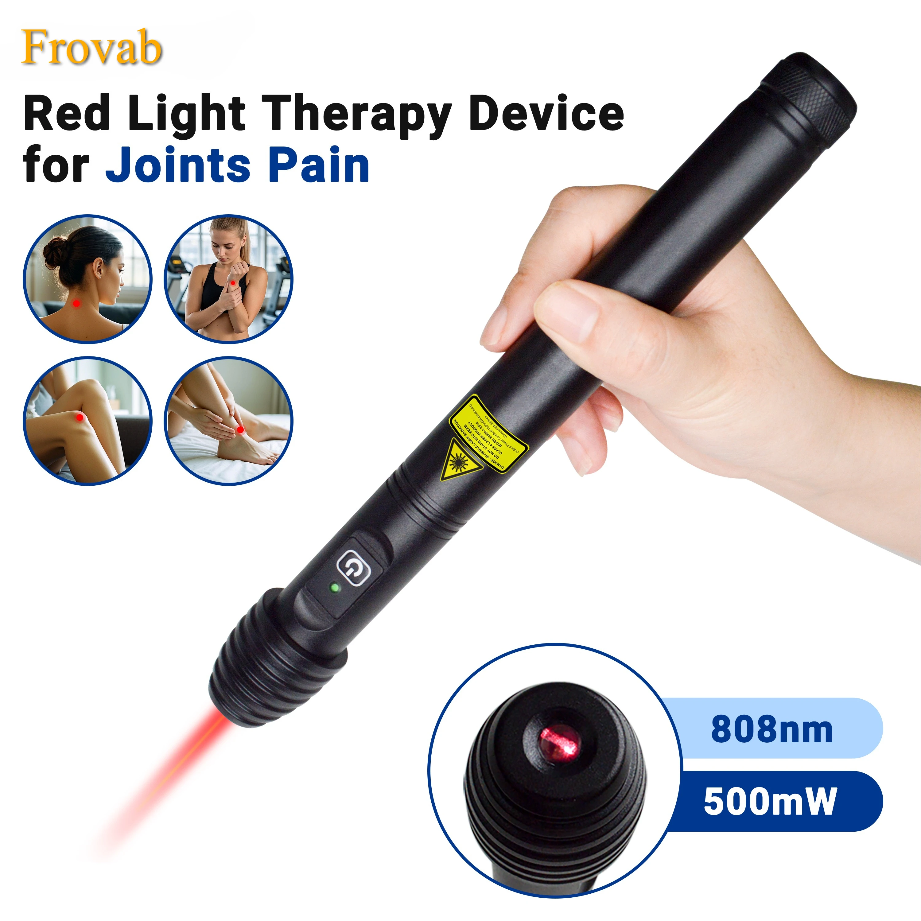 

Frovab 500mW 808nm Professional Laser Therapy Pen for Pain Relief Sciatica Arthritis Knee Joint & Muscle Acupuncture Treatment