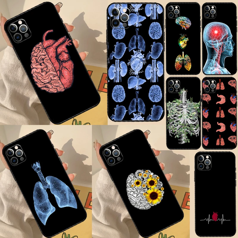 医療用人体器官脳スマホケース Samsung Galaxy S23 Ultra S20 S21 S22 S24 S25 S9 S10 Plus S24 FE用背面カバー